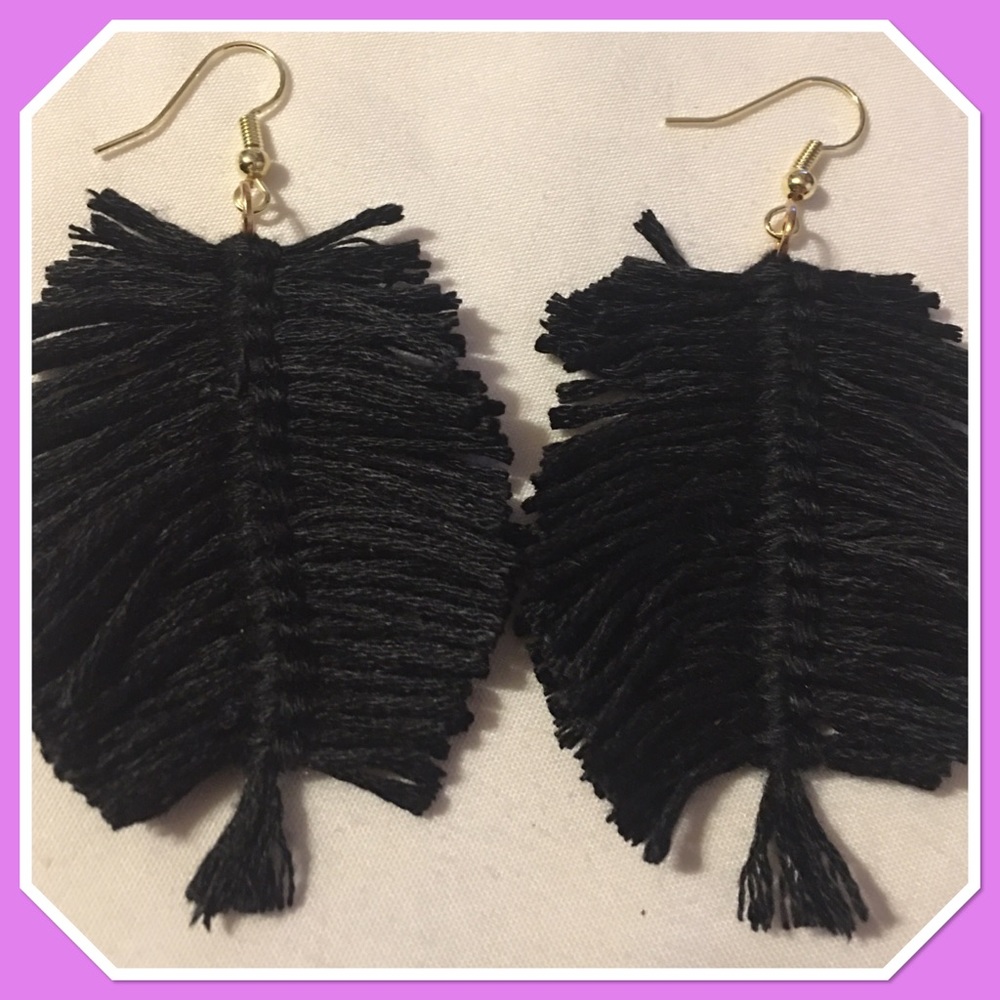 Hand Made Black Earings